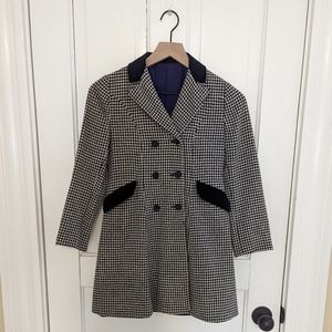 Vintage Rothschild 1940s houndstooth black and white coat size 12